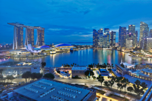 Marina Bay mit Downtown